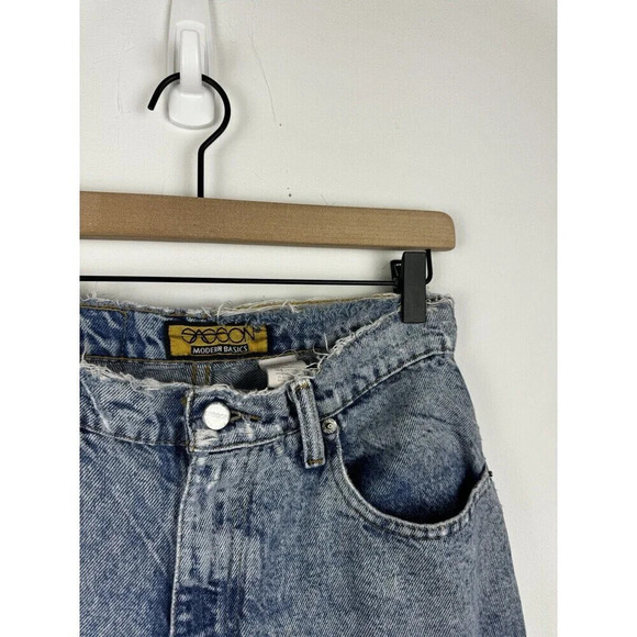 VINTAGE Sasson Jeans Womens Distressed 12 Tapered Leg High Rise Mom Acid Wash - Picture 6 of 12